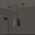 Modern Minimalist Pendant Light With Metal Frame And Cream Colored Shade In White Ceiling Room