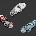 Stylish High Top Sneakers In Red White Black White And Blue Color Options