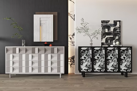 Modern Entrance Cabinet End View Cabinet Shoe Cabinet Side Cabinet 3d model