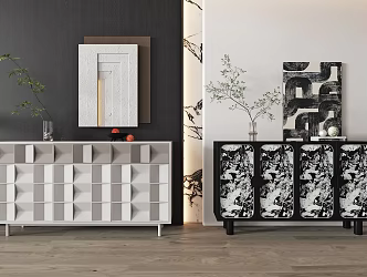 Modern Entrance Cabinet End View Cabinet Shoe Cabinet Side Cabinet 3d model