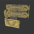 Industrial Mechanical Equipment With Metal Structure And Connected Cables