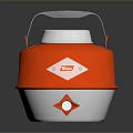 Portable Insulated Container With Orange Gray Design Handle Lid And Spout