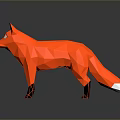 Red Low Poly Fox Game Movie Character Stylized 3D Digital Design Model 3d model
