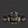 Futuristic Red And Silver Spaceship With Streamlined Metallic Design And Thrusters 3d model
