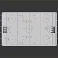 Tabletop Hockey Game Equipment With Ice Rink Lines Red Circles And Player Figures