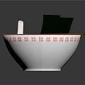 Bowl of Ramen Noodles With Soft Boiled Eggs Seaweed Sliced Meat Chopsticks And Spoon