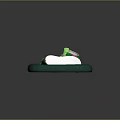 Green High Top Shoes With Colorful Decorations White Laces On Green Mat