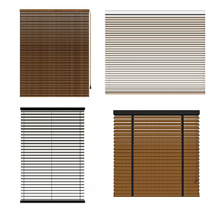 Modern venetian blinds curtain combination 3d model