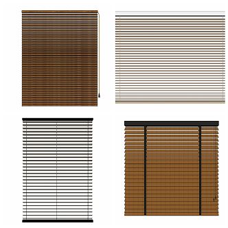 Modern venetian blinds curtain combination 3d model