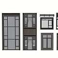 Various Window Design Styles With Frames Panes And Architectural Elements 3d model