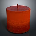 Red Cylindrical Candle Lamp With Top Wick And Smooth Wax Surface Design