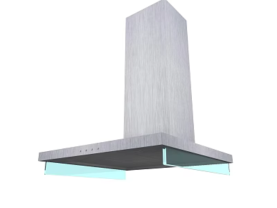 Stainless Steel Kitchen Range Hood With Modern Design And Built In Lighting 3d model