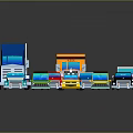 Colorful Toy Cars Collection Featuring Taxi Truck Van And Sedan Models