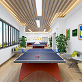 Modern table tennis room 3d model