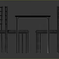 Modern Dining Table Set with Four Upholstered Chairs and Metal Frame for Home Dining Room