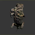 Artistic Bronze Lion Sculpture With Running Posture Intricate Mane And Decorative Elements
