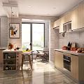 Modern Kitchen Interior Design With Wooden Cabinets Island Pendant Lights And Bar Stools