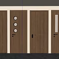 Brown Wooden Swing Doors Featuring Various Interior Design Styles And Panel Glass Elements 3d model