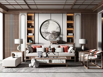 New Chinese Living Room 3d model