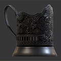 Vintage Silver Metal Cup With Intricate Floral Patterns Openwork Design And Sturdy Base