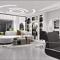 Modern Beauty Hair Salon Exterior With Glass Facade Interior Design Salon Chairs And Plants