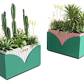 Green Planters With Pink Stripes White Logo Holding Decorative Potted Plants Cacti Greenery Yellow Flowers