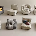 Modern Lazy Sofa Single Sofa Casual Sofa Fabric Single Sofa Caterpillar Sofa 3d model