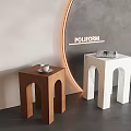 Brown And White Coffee Tables With Arched Legs White Cup Magazines Modern Interior POLIFORM