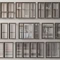Various Modern Window And Glass Door Designs With Different Frame Styles 3d model