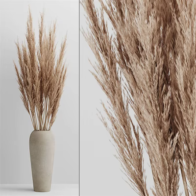 Modern Vase Plant Dried Branches 3d model