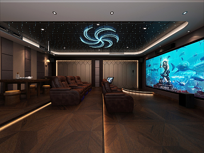 Modern Video Room Private Cinema Private Video Coffee Video Room Video Hall Private Room Projector Space Massage Sofa 3d model