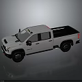 White Military Truck With Black Cargo Bed Roof Warning Lights And Rugged Design