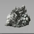 Natural Silver Gray Crystal Cluster With Rough Crystalline Formation And Shiny Surface 3d model