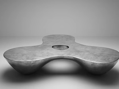 Modern Outdoor Chair With Unique Curved Metal Frame And Central Circular Hole 3d model