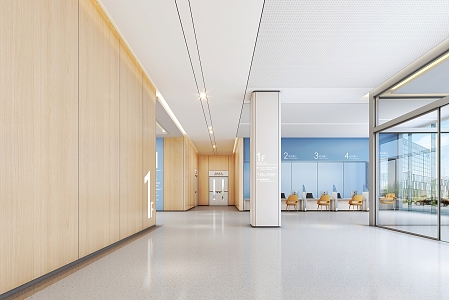 Modern Hospital Hall 3d model