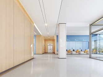 Modern Hospital Hall 3d model