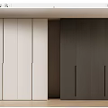 White and Dark Gray Modern Wardrobes with Smooth Panels and Long Handles