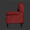 Elegant Red Velvet Tufted Armchair With Classic Design And Black Legs
