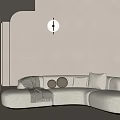 Modern curved sofa multi-person sofa 3d model