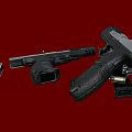 Modern Tactical Pistol With Black Silver Finish And Ergonomic Grip