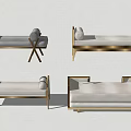 Various Stylish Footstools With Wooden Frames And Upholstered Cushions For Home Decor