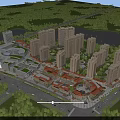 Modern High rise Residential Buildings With Lake View Green Surroundings And Commercial Area