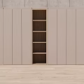 Modern Wardrobe Interior Design With Panel Doors And Open Wooden Shelves