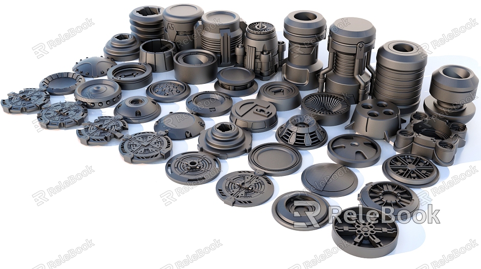 Hard surface mechanical parts combination of mechanical parts model