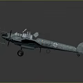 Military Aircraft Model With Twin Engines Camouflage Paint And Wing Markings