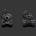 Detailed Military Tank Models With Cannon Turrets And Tracked Bases On