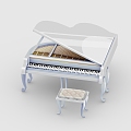 Cartoon Piano Piano Grand Piano Tripod Musical Instruments Cartoon Musical Instruments 3d model