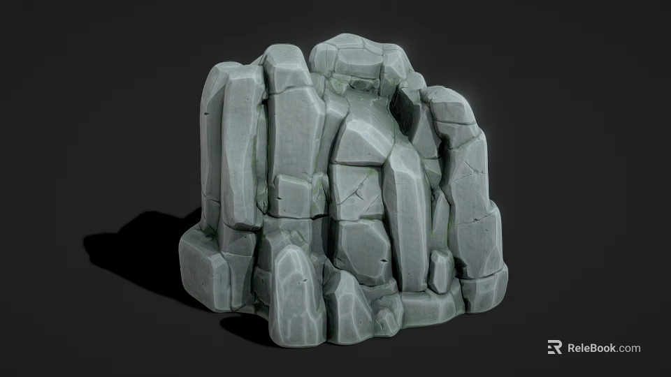 3D Rock Model With Rough Stone Texture And Irregular Shape For Scene Construction 3d model