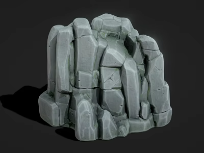 3D Rock Model With Rough Stone Texture And Irregular Shape For Scene Construction 3d model