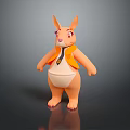 Cute Cartoon Rabbit With Orange Body Yellow Vest Black Tie White Belly And Pink Paws
